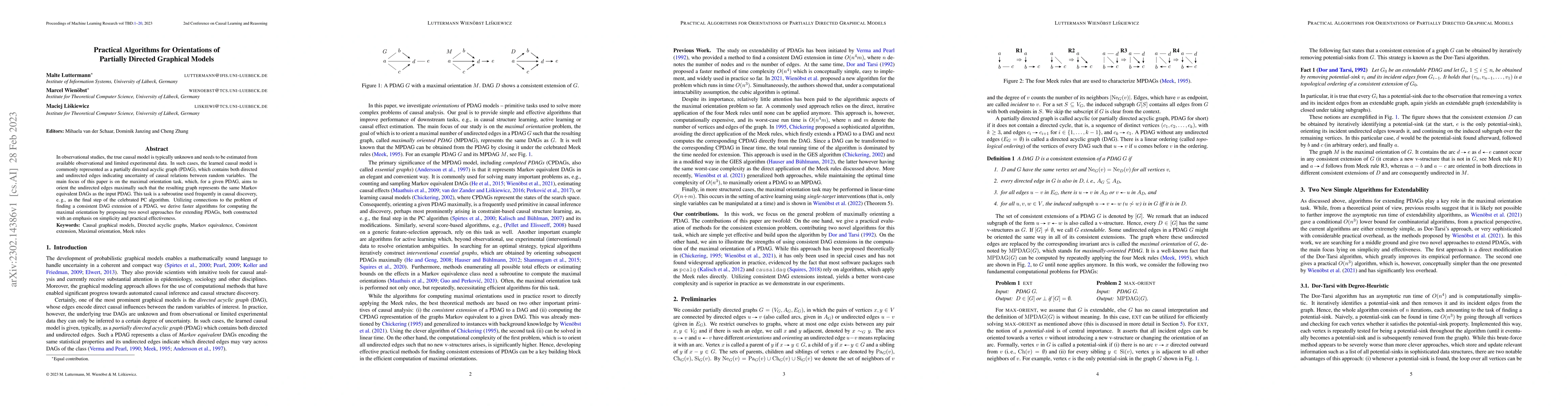 Thumbnail for Practical Algorithms for Orientations of Partially Directed Graphical
  Models
