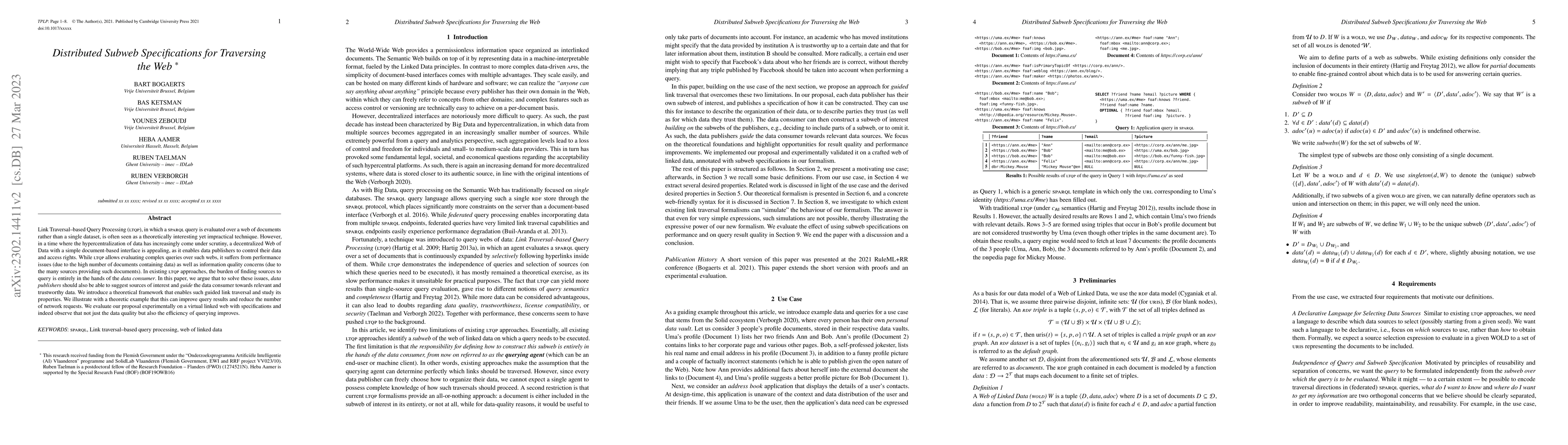 Thumbnail for Distributed Subweb Specifications for Traversing the Web