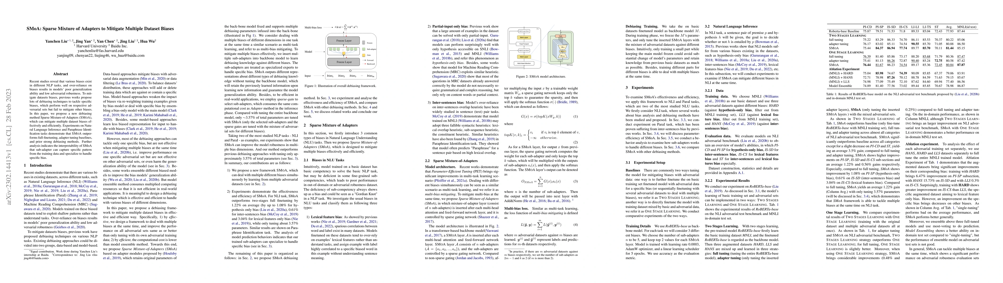 Thumbnail for SMoA: Sparse Mixture of Adapters to Mitigate Multiple Dataset Biases