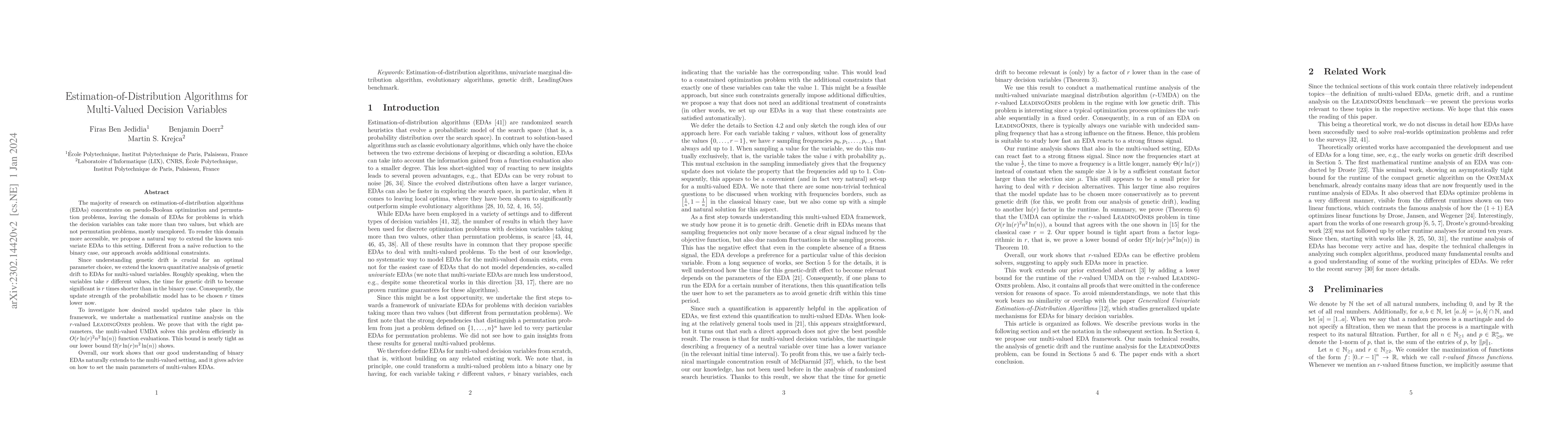 Thumbnail for Estimation-of-Distribution Algorithms for Multi-Valued Decision
  Variables