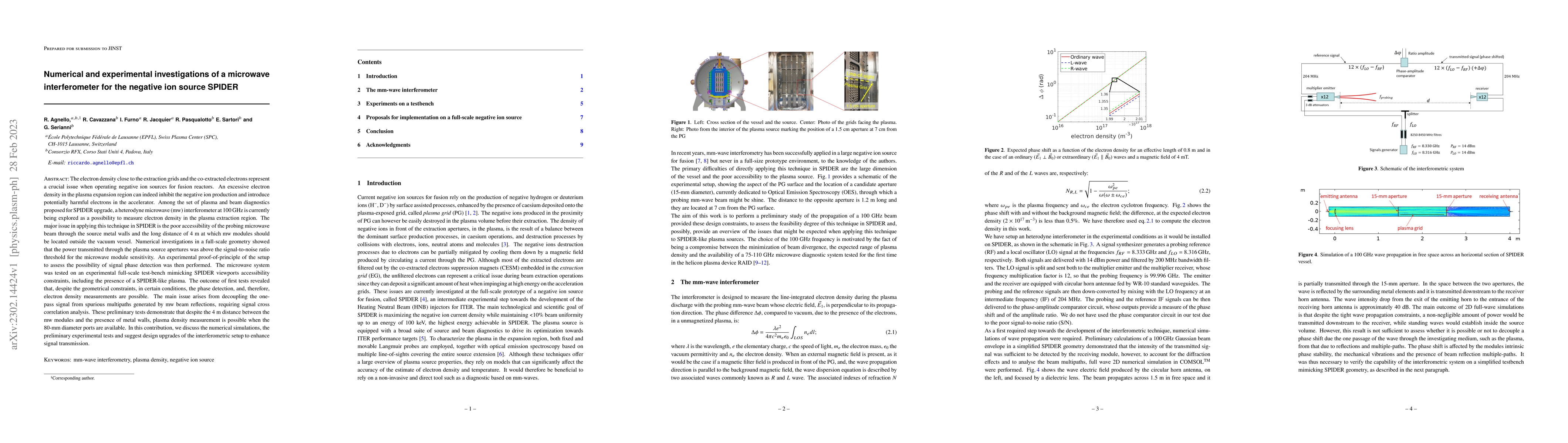 Thumbnail for Numerical and experimental investigations of a microwave interferometer
  for the negative ion source SPIDER