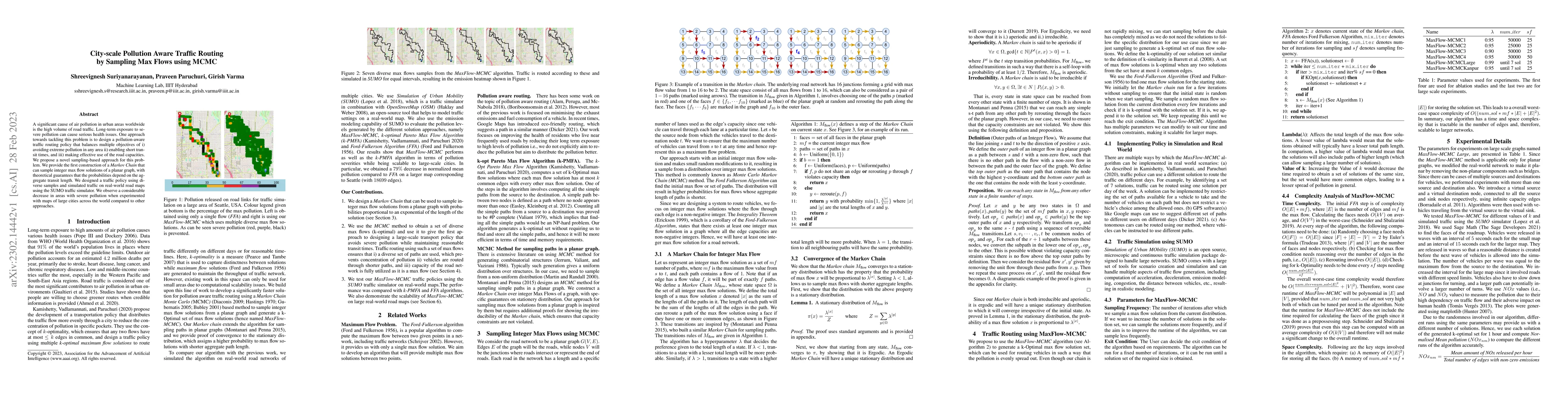 Thumbnail for City-scale Pollution Aware Traffic Routing by Sampling Max Flows using
  MCMC