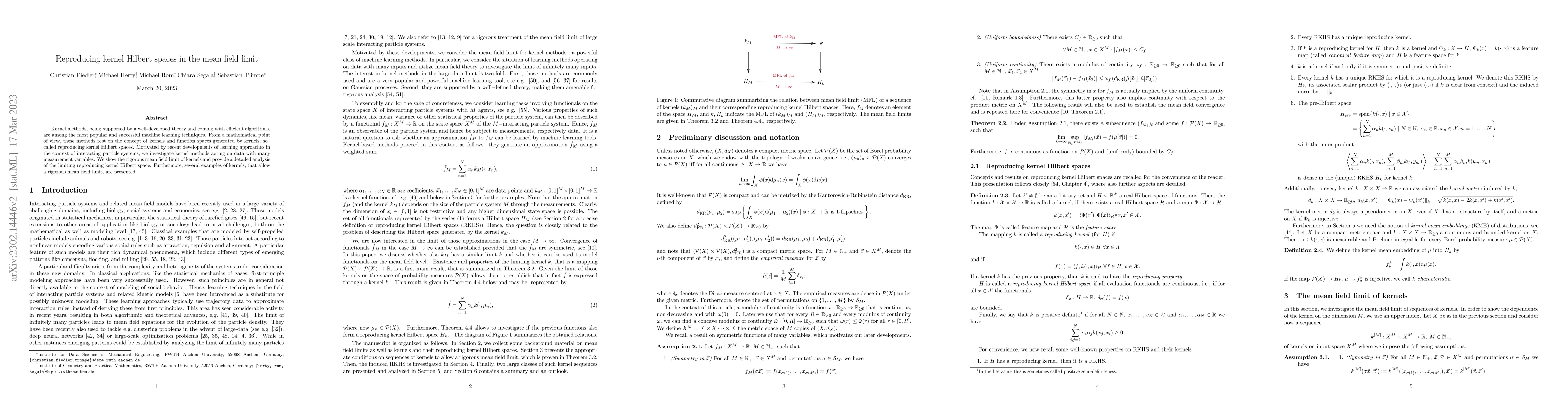 Thumbnail for Reproducing kernel Hilbert spaces in the mean field limit