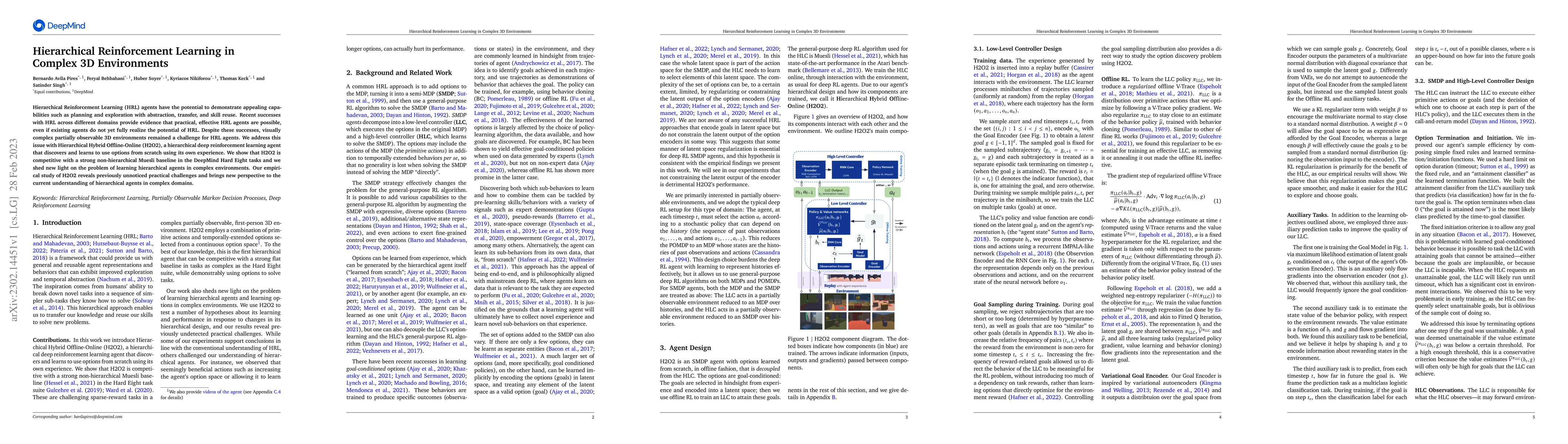 Thumbnail for Hierarchical Reinforcement Learning in Complex 3D Environments