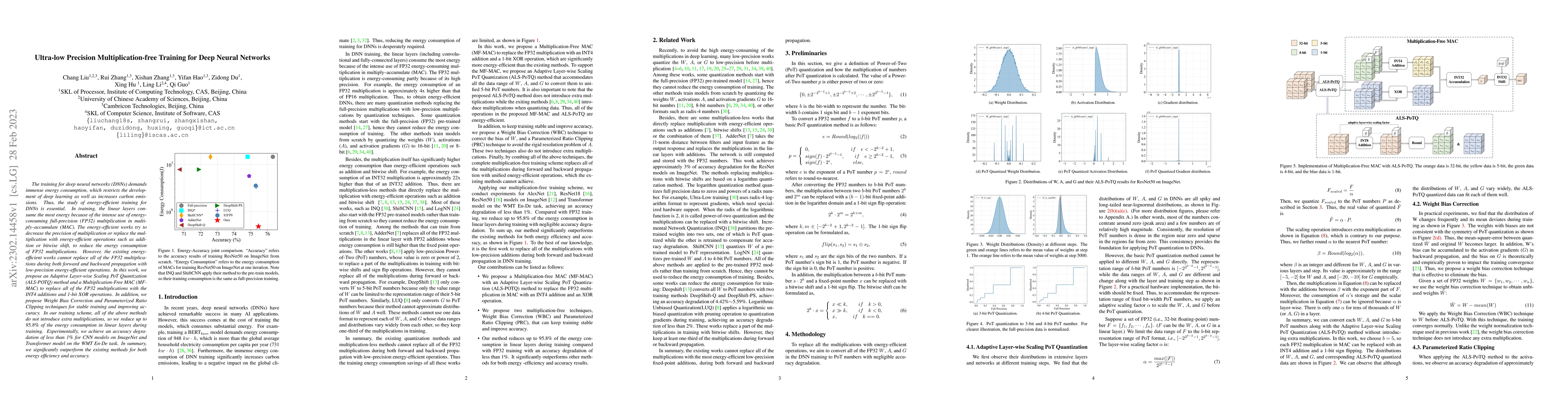 Thumbnail for Ultra-low Precision Multiplication-free Training for Deep Neural
  Networks