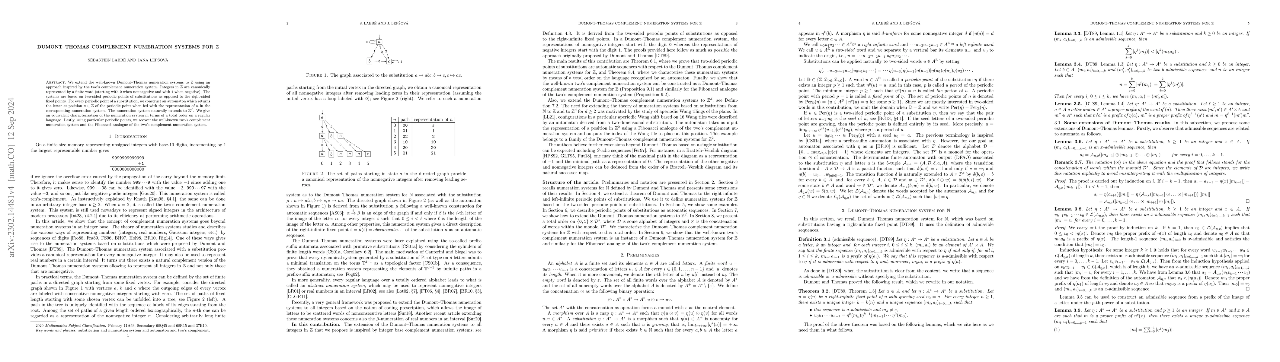 Thumbnail for Dumont-Thomas complement numeration systems for $\mathbb{Z}$