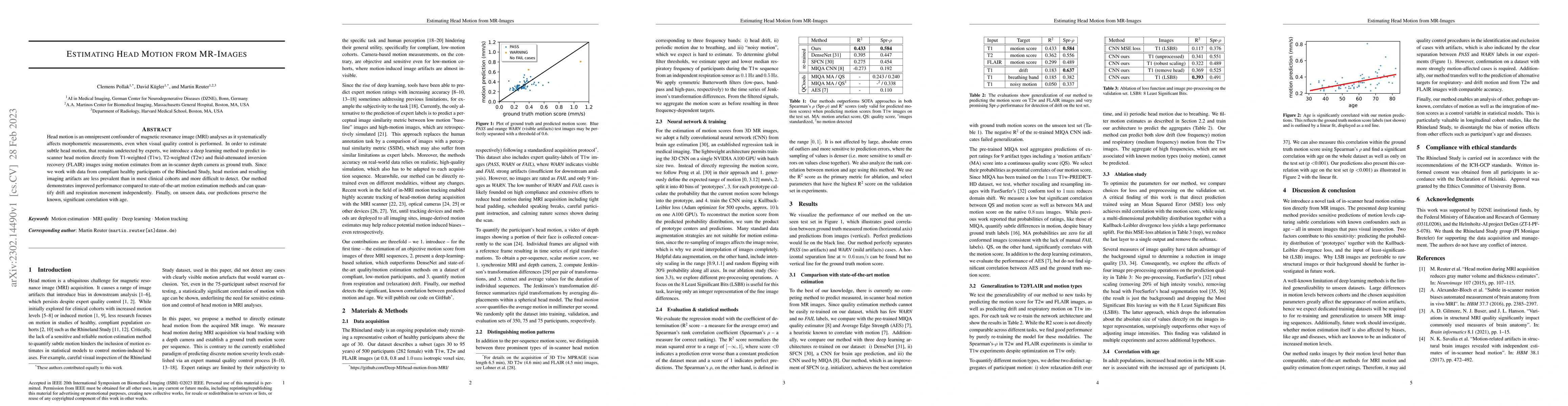 Thumbnail for Estimating Head Motion from MR-Images