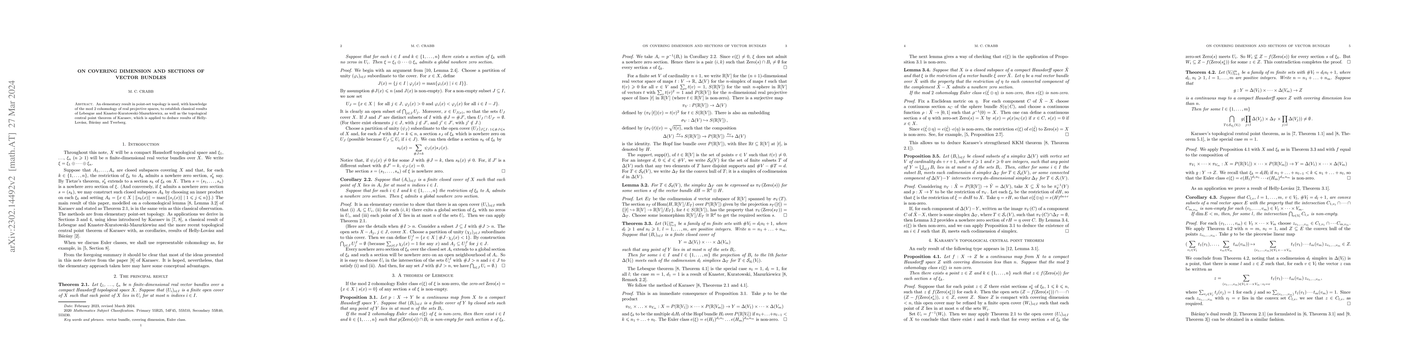 Thumbnail for On covering dimension and sections of vector bundles