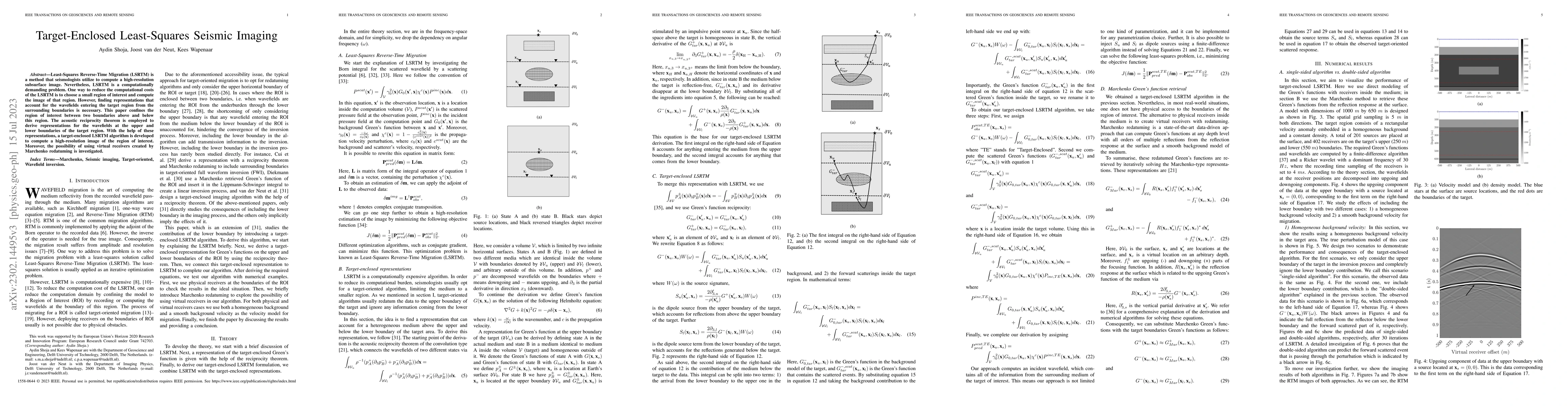 Thumbnail for Target-Enclosed Least-Squares Seismic Imaging