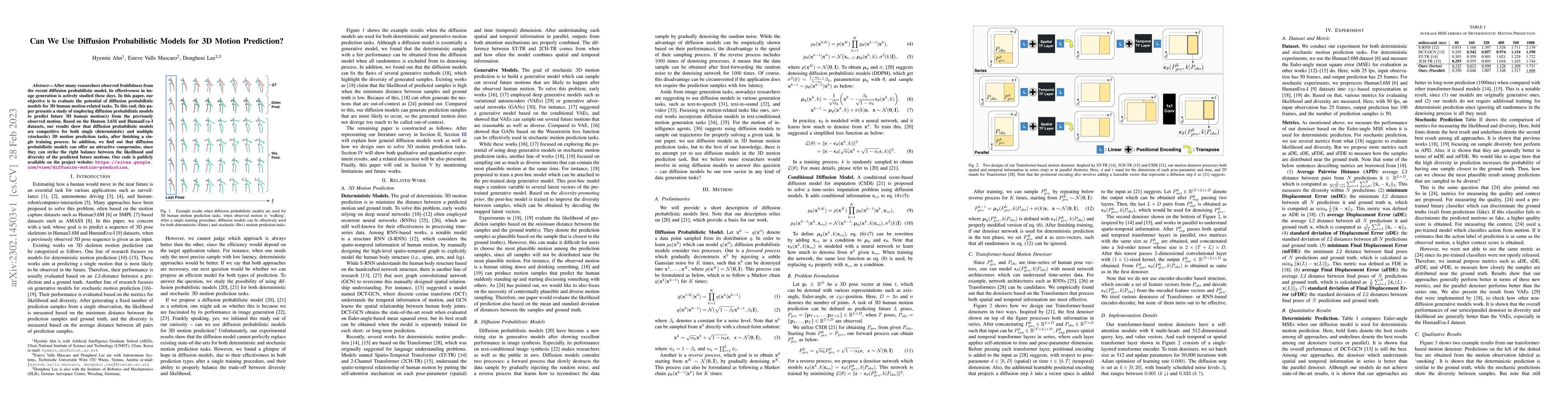 Thumbnail for Can We Use Diffusion Probabilistic Models for 3D Motion Prediction?