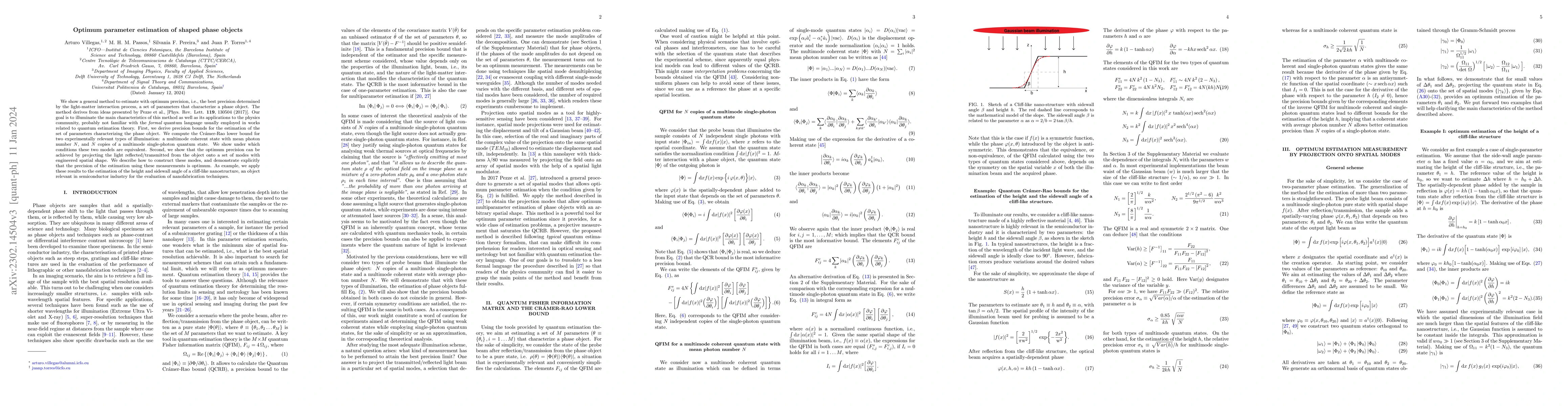 Thumbnail for Optimum parameter estimation of shaped phase objects