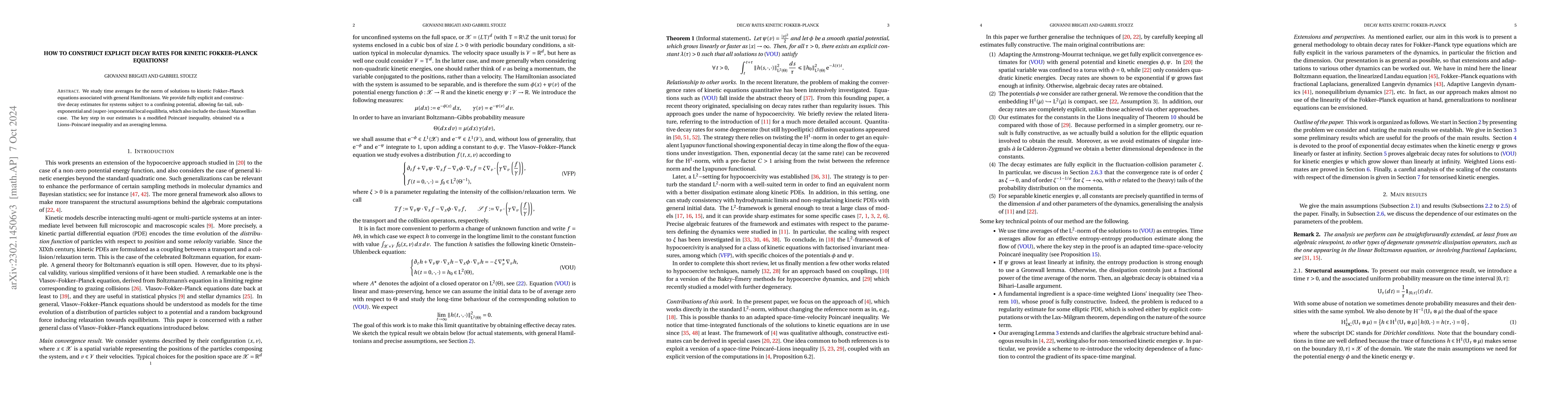 Thumbnail for How to construct decay rates for kinetic Fokker--Planck equations?