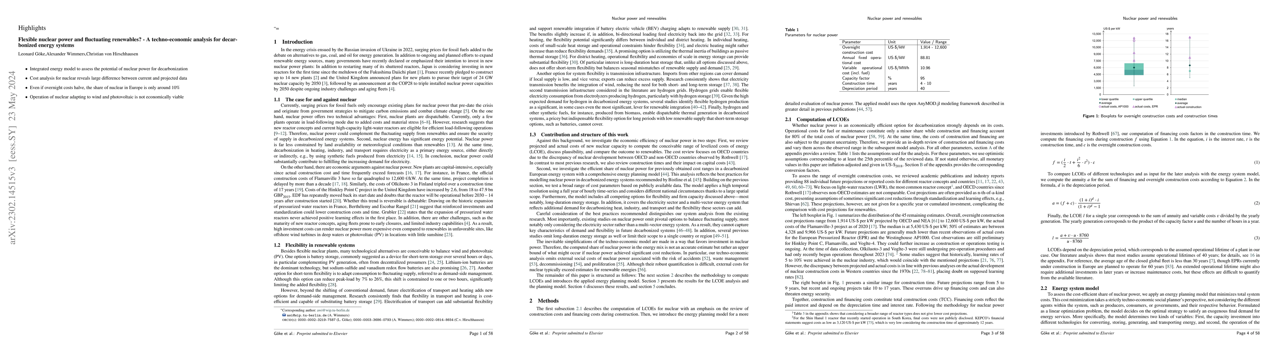Thumbnail for Flexible nuclear power and fluctuating renewables? -- A techno-economic
  analysis for decarbonized energy systems