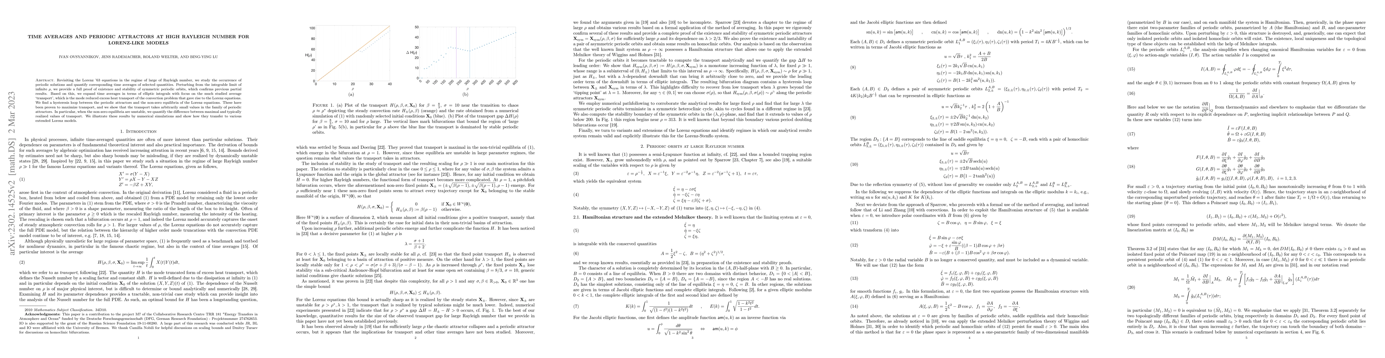 Thumbnail for Time averages and periodic attractors at high Rayleigh number for
  Lorenz-like models