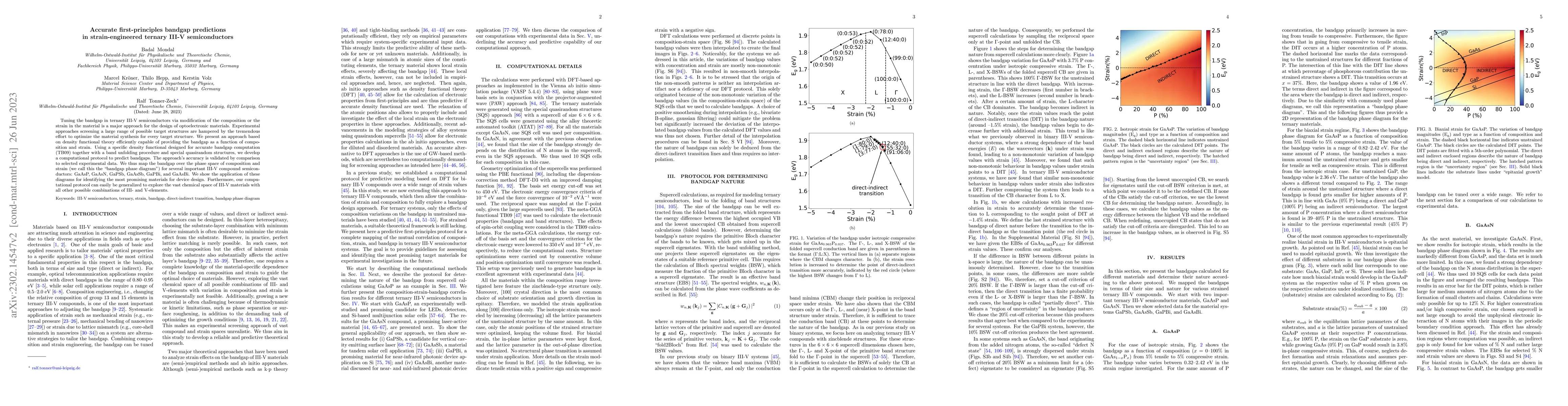 Thumbnail for Accurate first-principle bandgap predictions in strain-engineered
  ternary III-V semiconductors