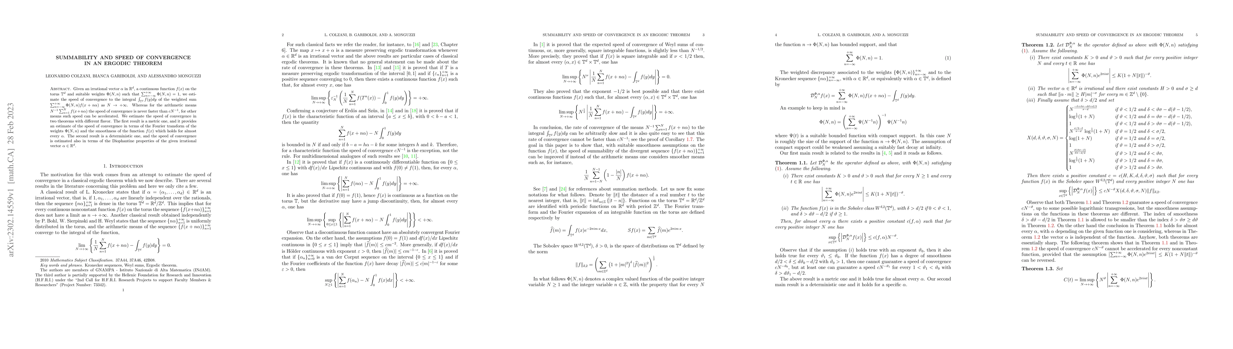 Thumbnail for Summability and speed of convergence in an ergodic theorem