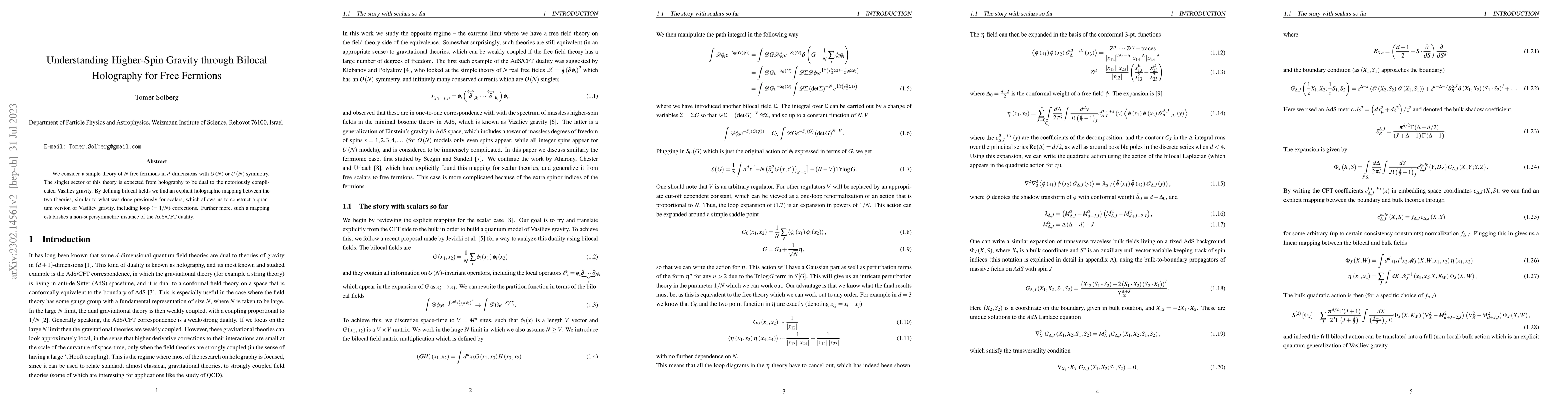Thumbnail for Understanding Higher-Spin Gravity through Bilocal Holography for Free
  Fermions