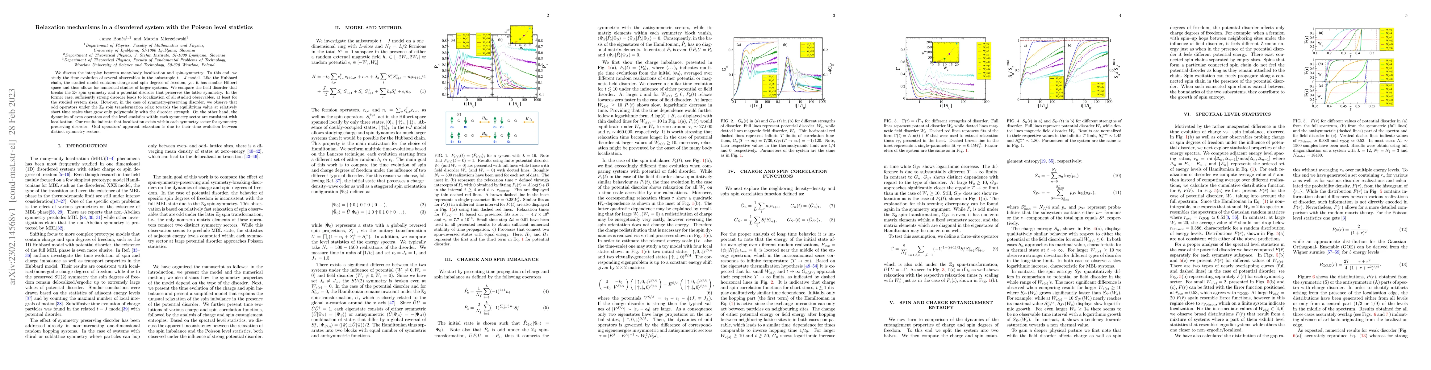 Thumbnail for Relaxation mechanisms in a disordered system with the Poisson level
  statistics