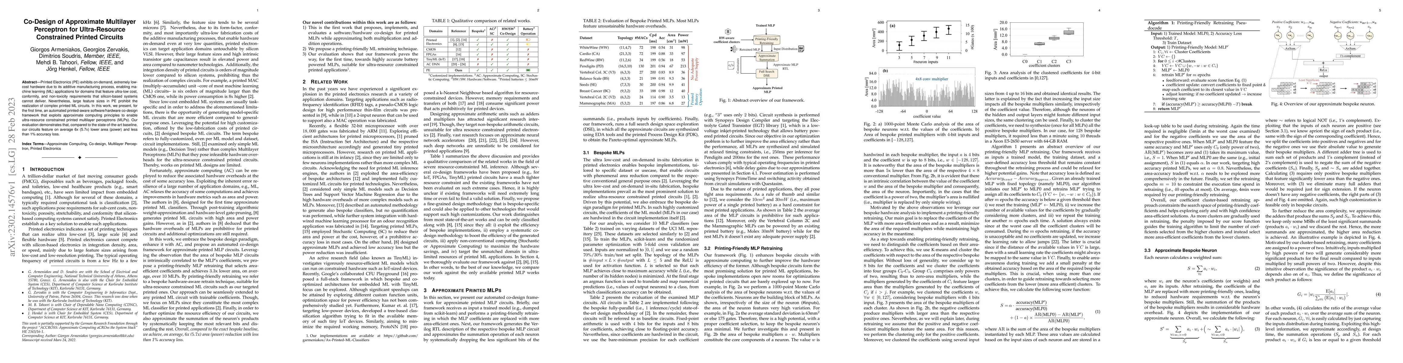 Thumbnail for Co-Design of Approximate Multilayer Perceptron for Ultra-Resource
  Constrained Printed Circuits
