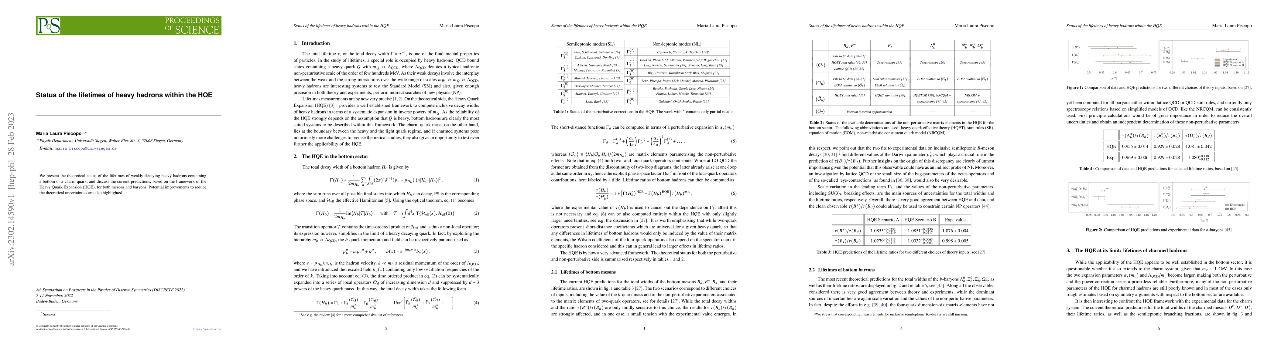 Thumbnail for Status of the lifetimes of heavy hadrons within the HQE