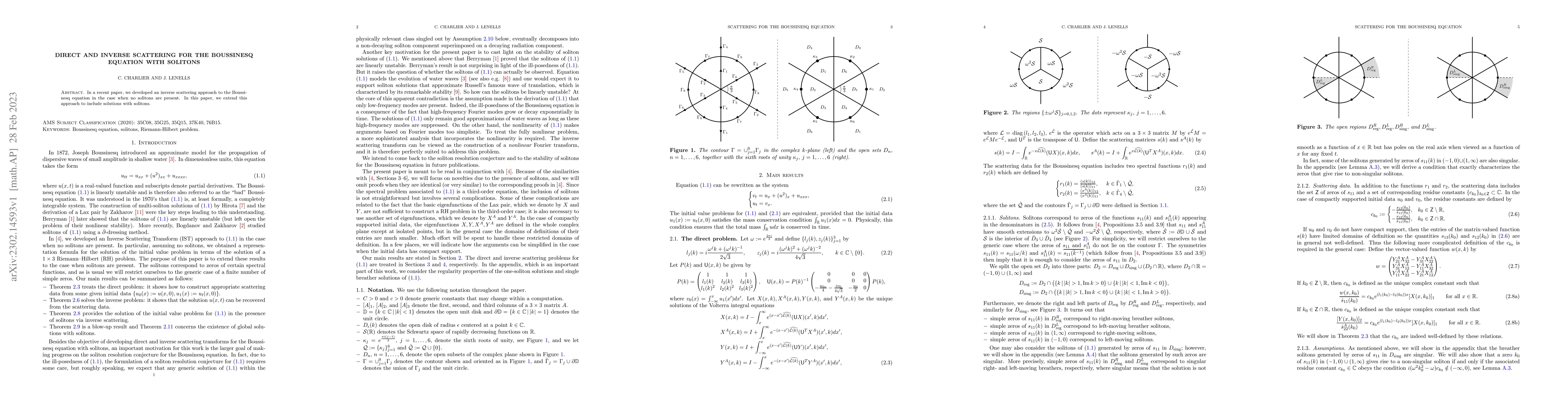 Thumbnail for Direct and inverse scattering for the Boussinesq equation with solitons