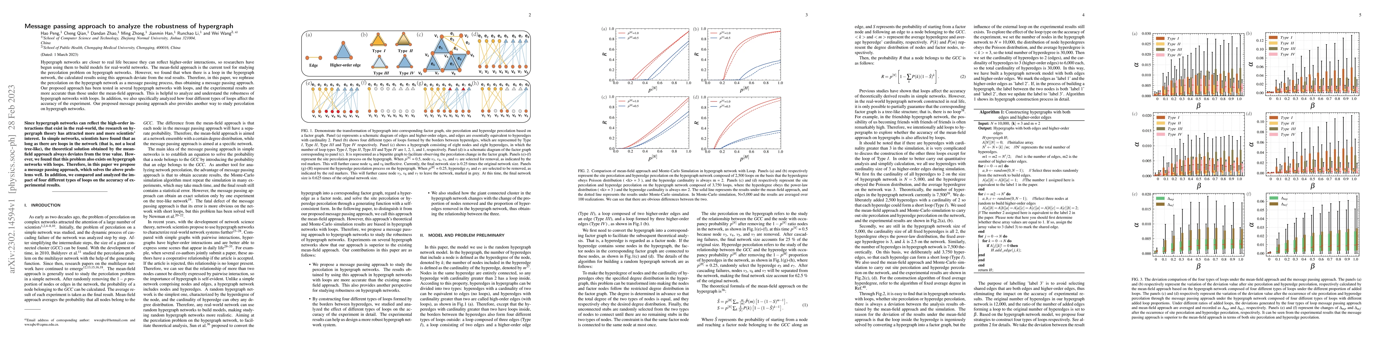 Thumbnail for Message passing approach to analyze the robustness of hypergraph