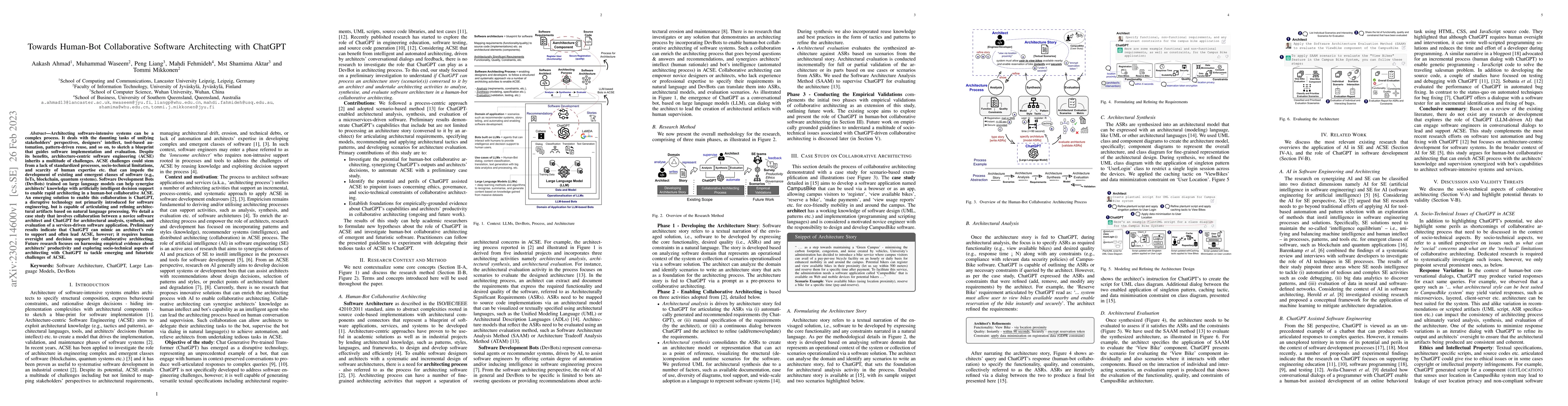 Thumbnail for Towards Human-Bot Collaborative Software Architecting with ChatGPT