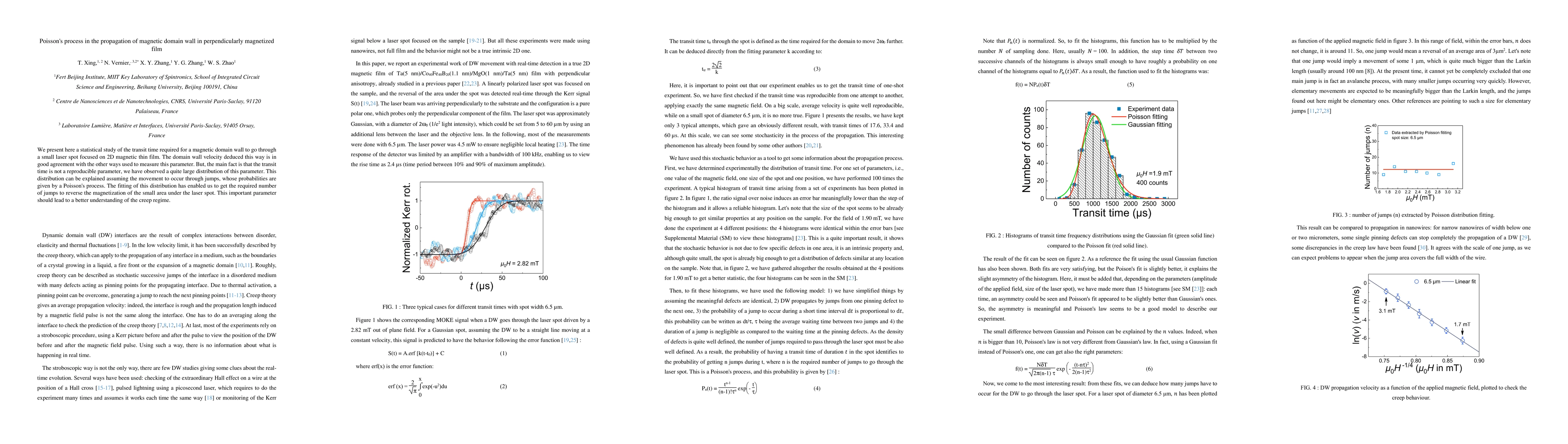 Thumbnail for Poisson's process in the propagation of magnetic domain wall in
  perpendicularly magnetized film