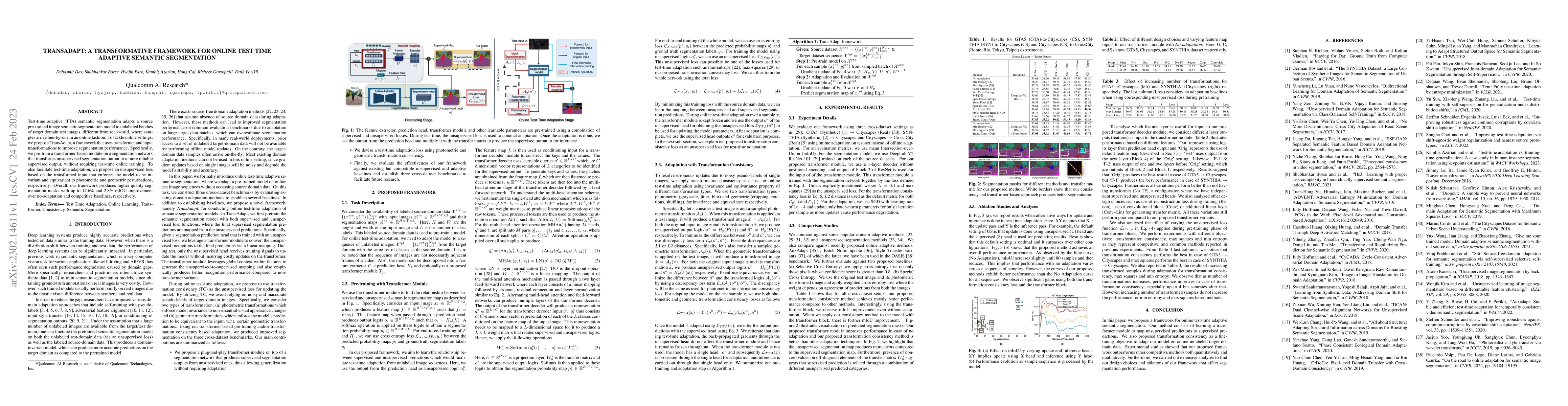 Thumbnail for TransAdapt: A Transformative Framework for Online Test Time Adaptive
  Semantic Segmentation