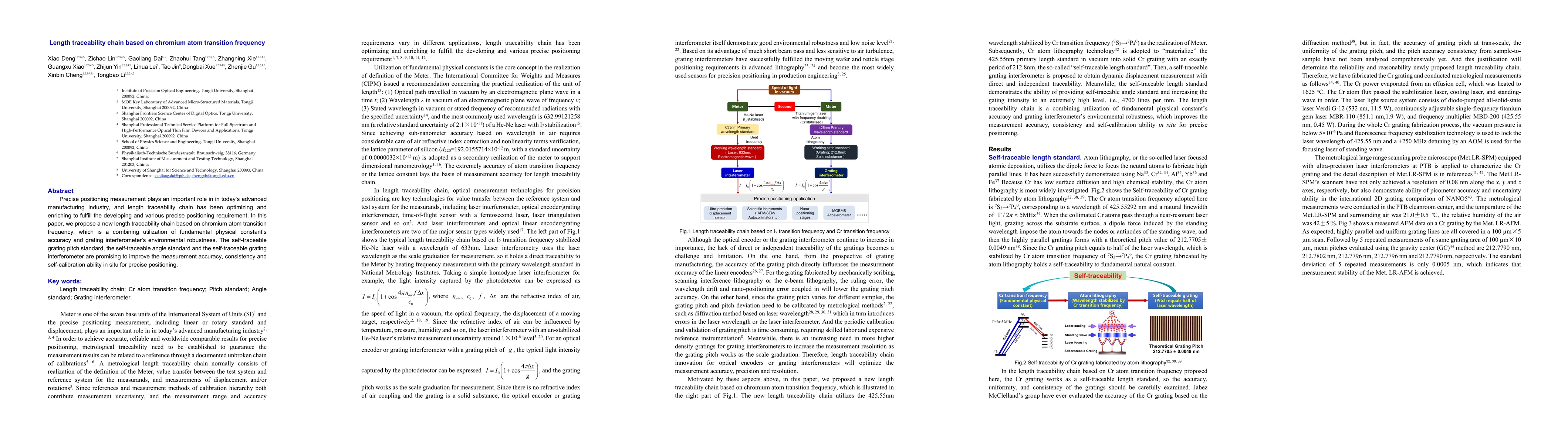 Thumbnail for Length traceability chain based on chromium atom transition frequency