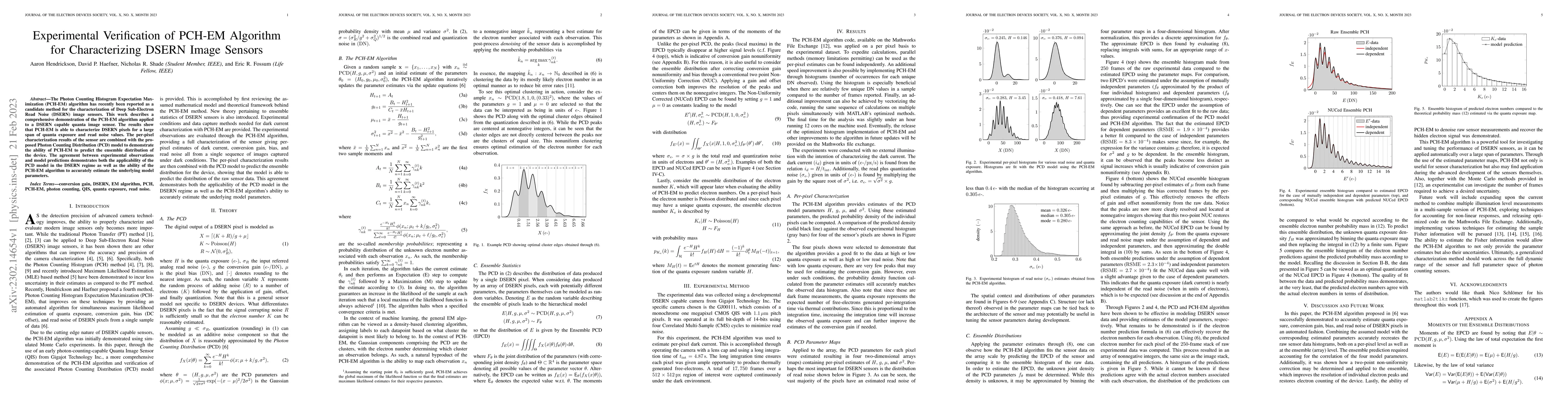 Thumbnail for Experimental Verification of PCH-EM Algorithm for Characterizing DSERN
  Image Sensors