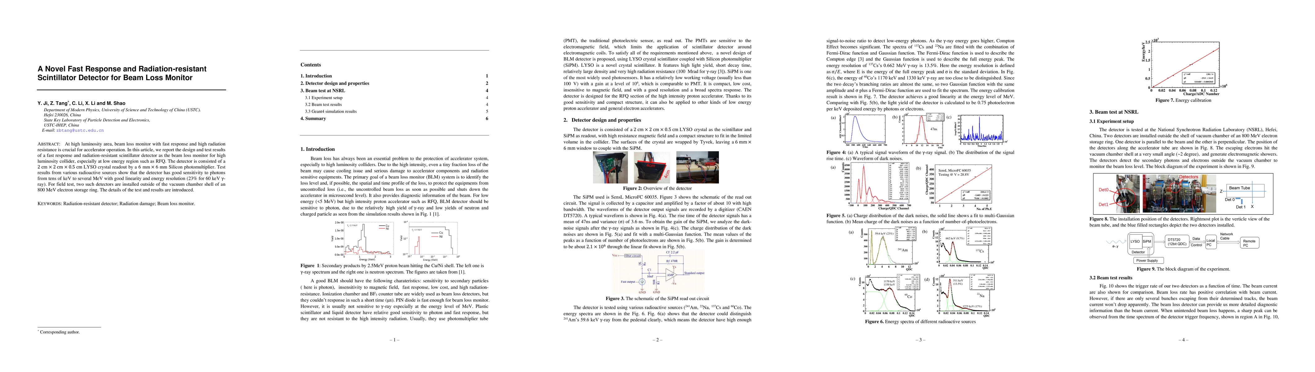 Thumbnail for A novel fast response and radiation-resistant scintillator detector for
  beam loss monitor