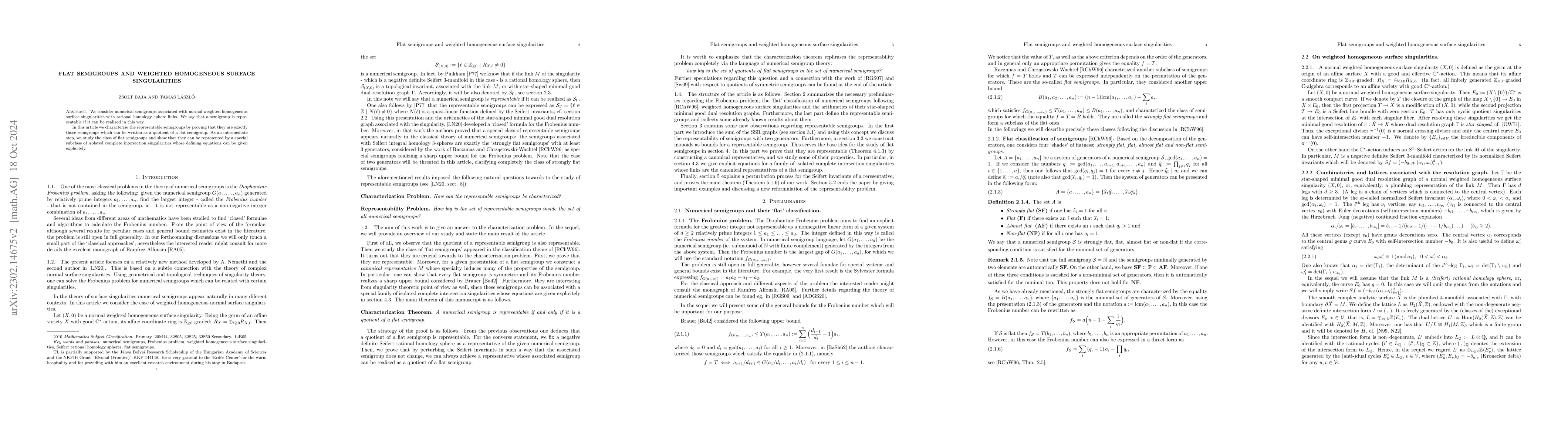 Thumbnail for Flat semigroups and weighted homogeneous surface singularities