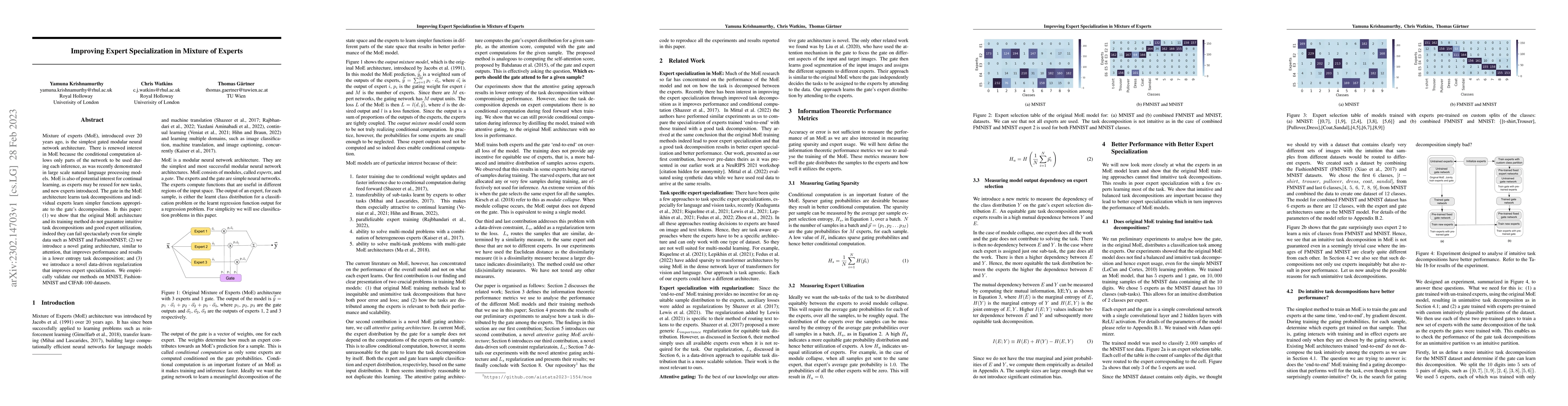 Thumbnail for Improving Expert Specialization in Mixture of Experts