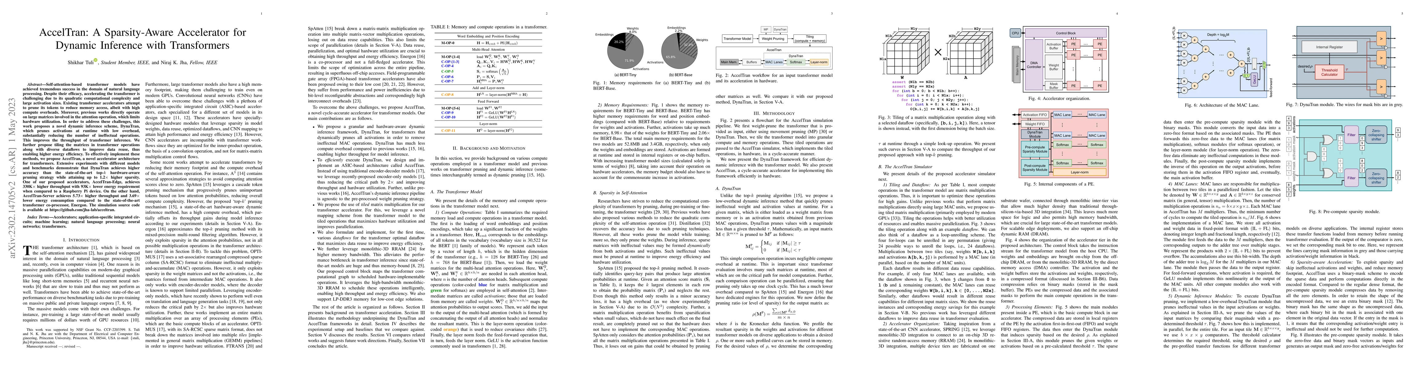 Thumbnail for AccelTran: A Sparsity-Aware Accelerator for Dynamic Inference with
  Transformers