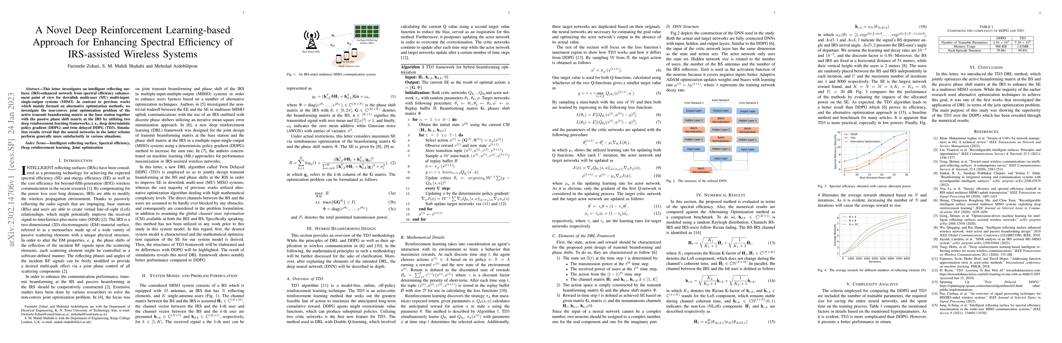 Thumbnail for A Novel Deep Reinforcement Learning-based Approach for Enhancing
  Spectral Efficiency of IRS-assisted Wireless Systems