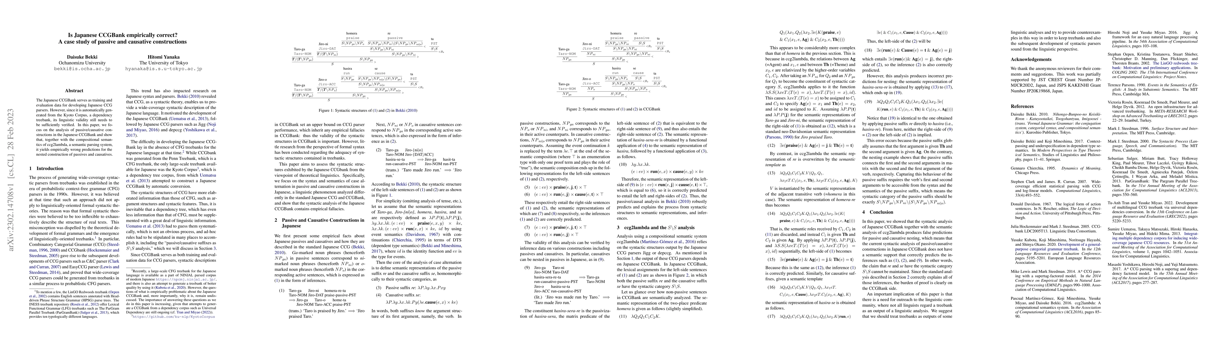 Thumbnail for Is Japanese CCGBank empirically correct? A case study of passive and
  causative constructions