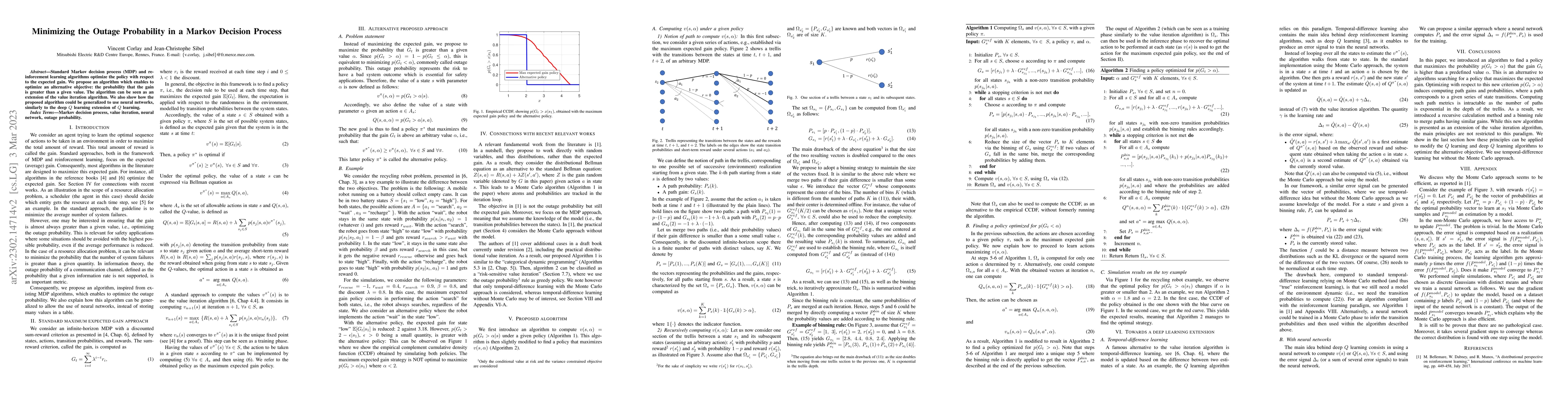 Thumbnail for Minimizing the Outage Probability in a Markov Decision Process