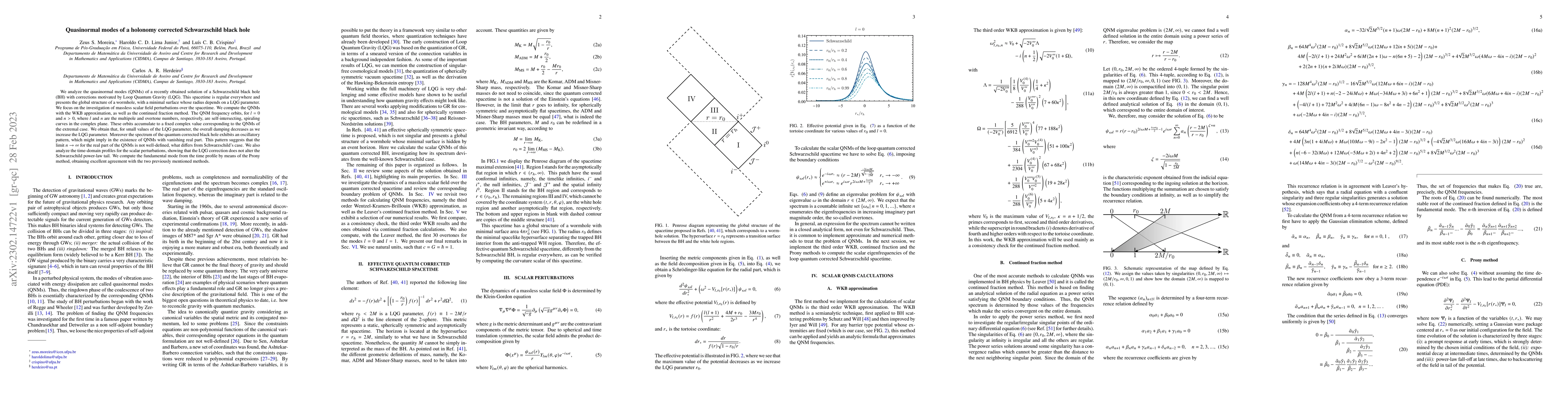 Thumbnail for Quasinormal modes of a holonomy corrected Schwarzschild black hole