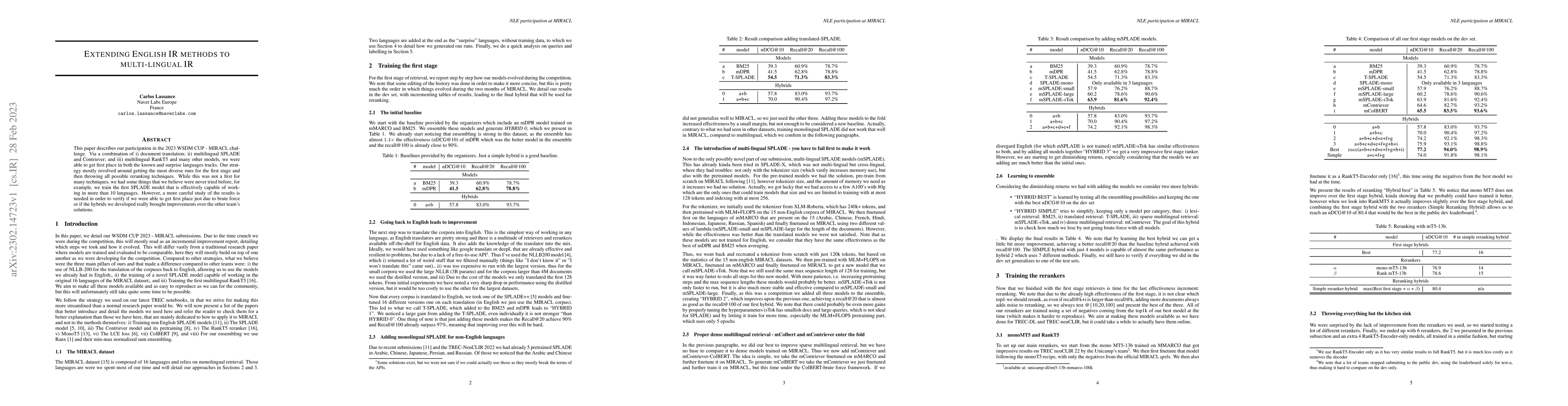Thumbnail for Extending English IR methods to multi-lingual IR
