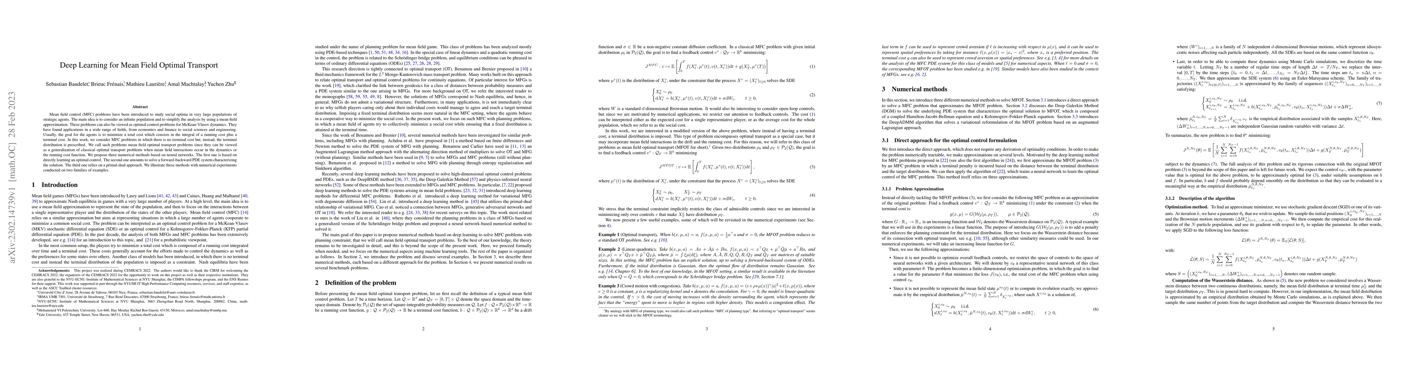 Thumbnail for Deep Learning for Mean Field Optimal Transport