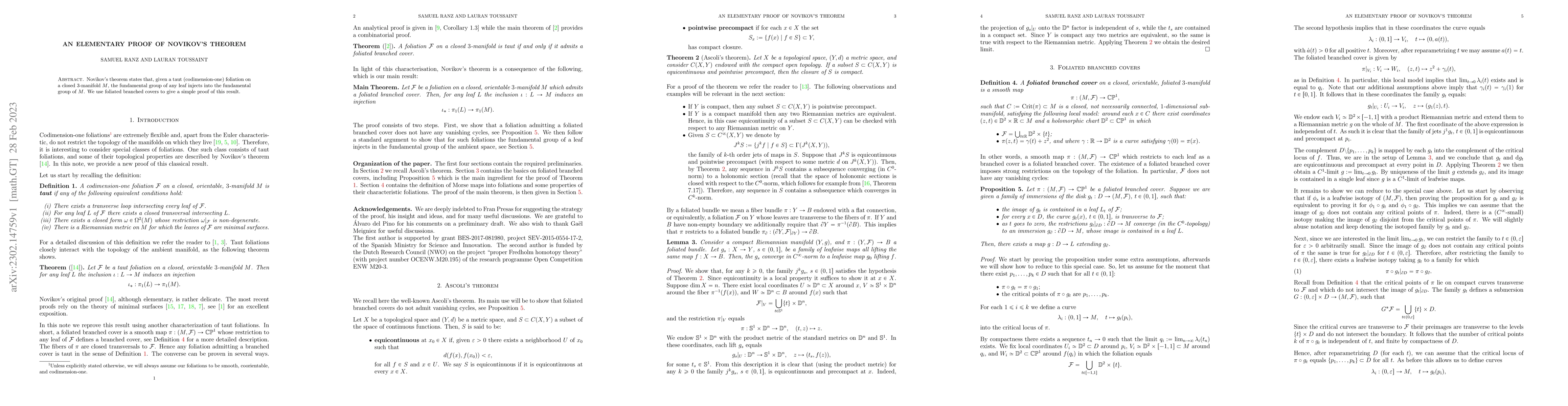 Thumbnail for An elementary proof of Novikov's theorem