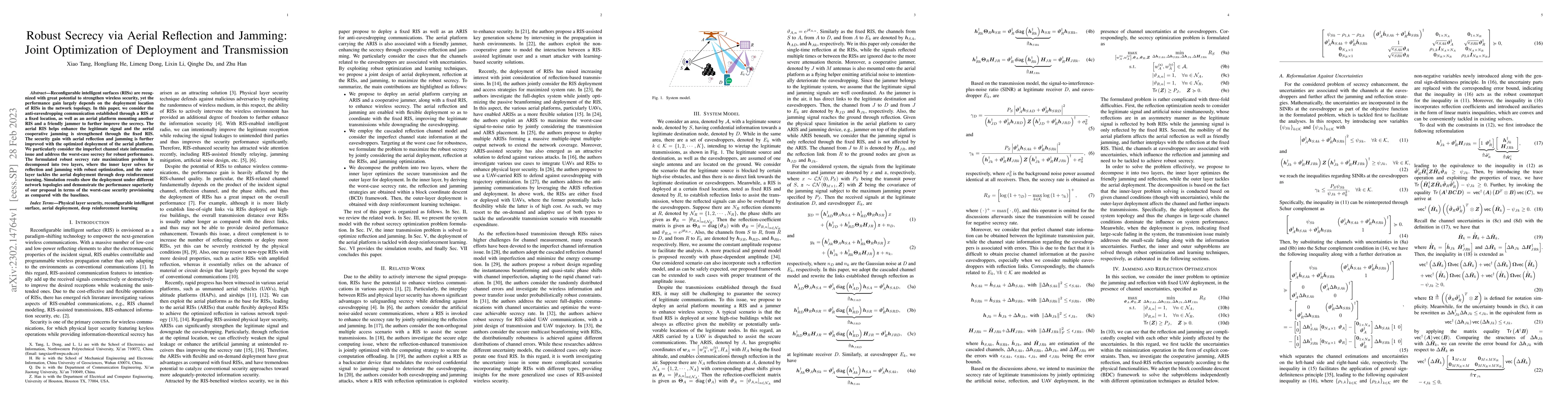 Thumbnail for Robust Secrecy via Aerial Reflection and Jamming: Joint Optimization of
  Deployment and Transmission