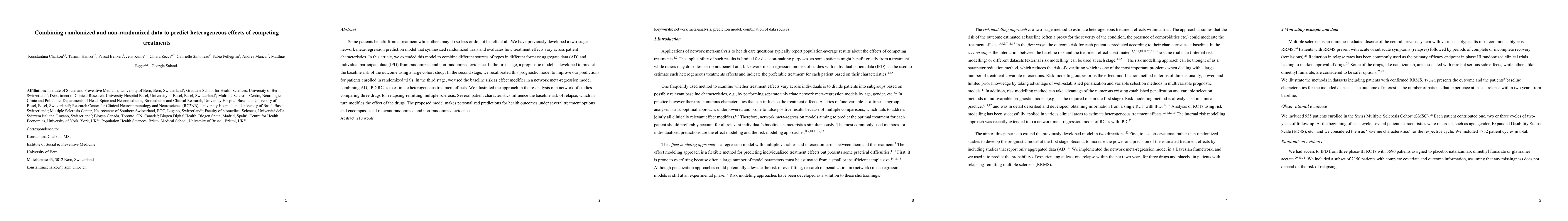 Thumbnail for Combining randomized and non-randomized data to predict heterogeneous
  effects of competing treatments