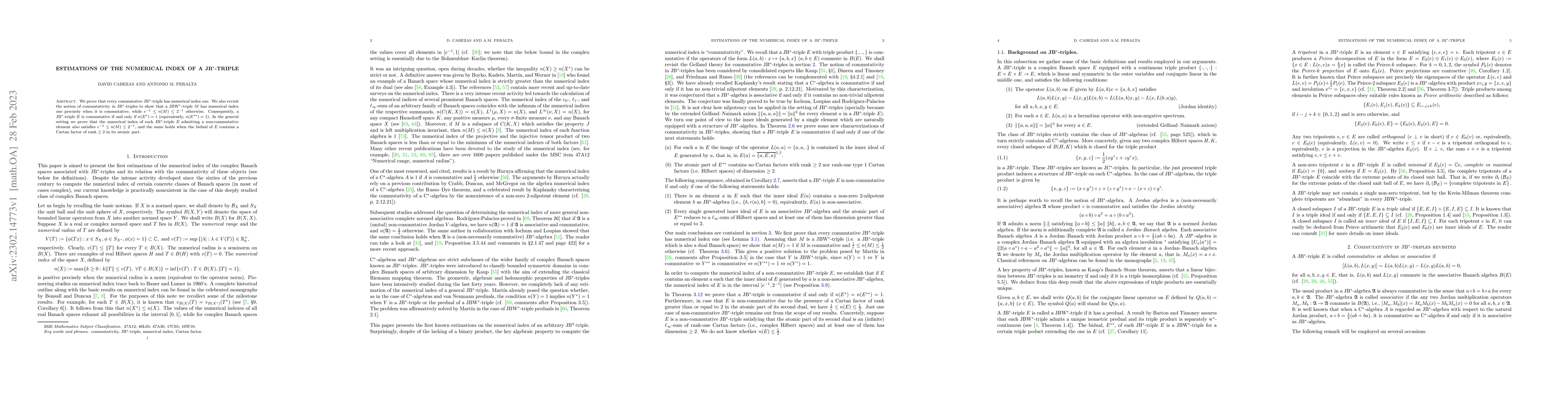 Thumbnail for Estimations of the numerical index of a JB$^*$-triple