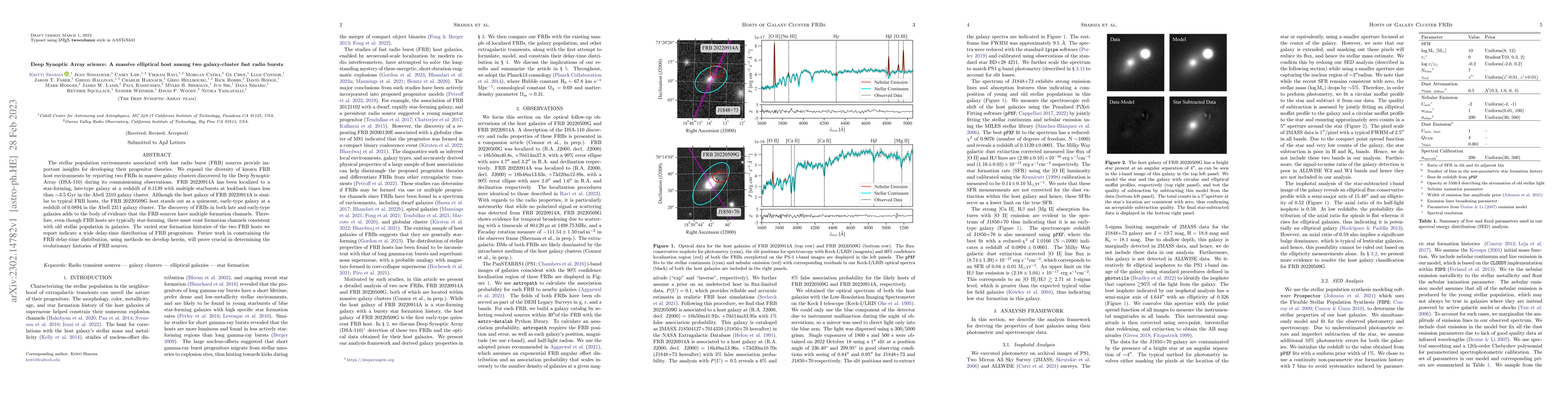 Thumbnail for Deep Synoptic Array science: A massive elliptical host among two
  galaxy-cluster fast radio bursts