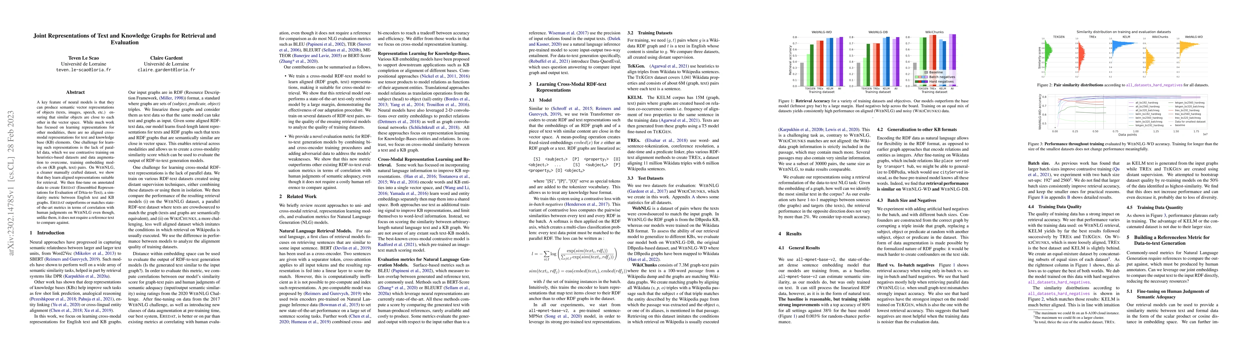 Thumbnail for Joint Representations of Text and Knowledge Graphs for Retrieval and
  Evaluation