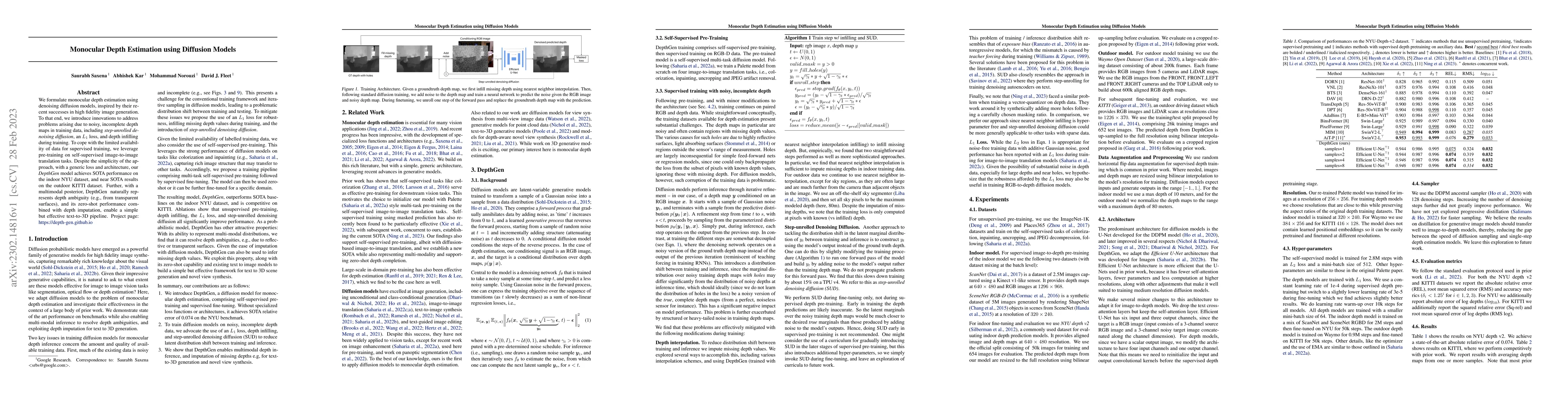 Thumbnail for Monocular Depth Estimation using Diffusion Models