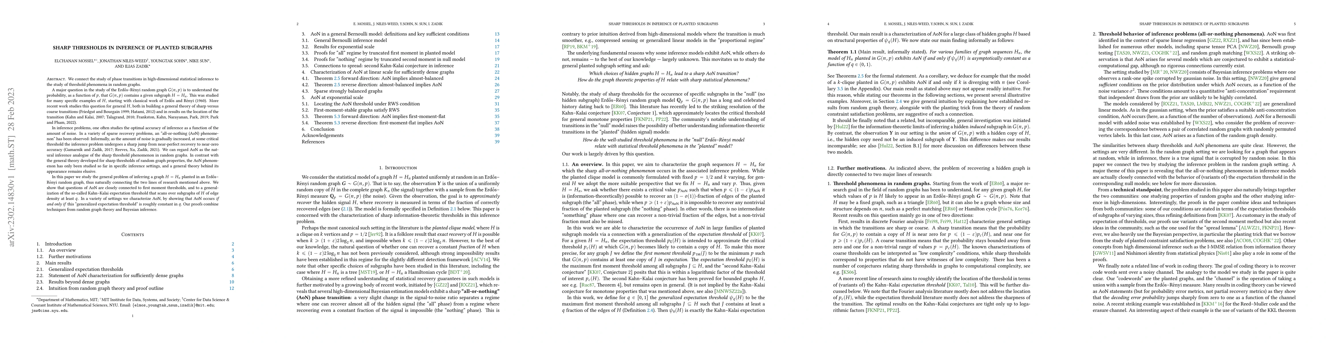 Thumbnail for Sharp thresholds in inference of planted subgraphs