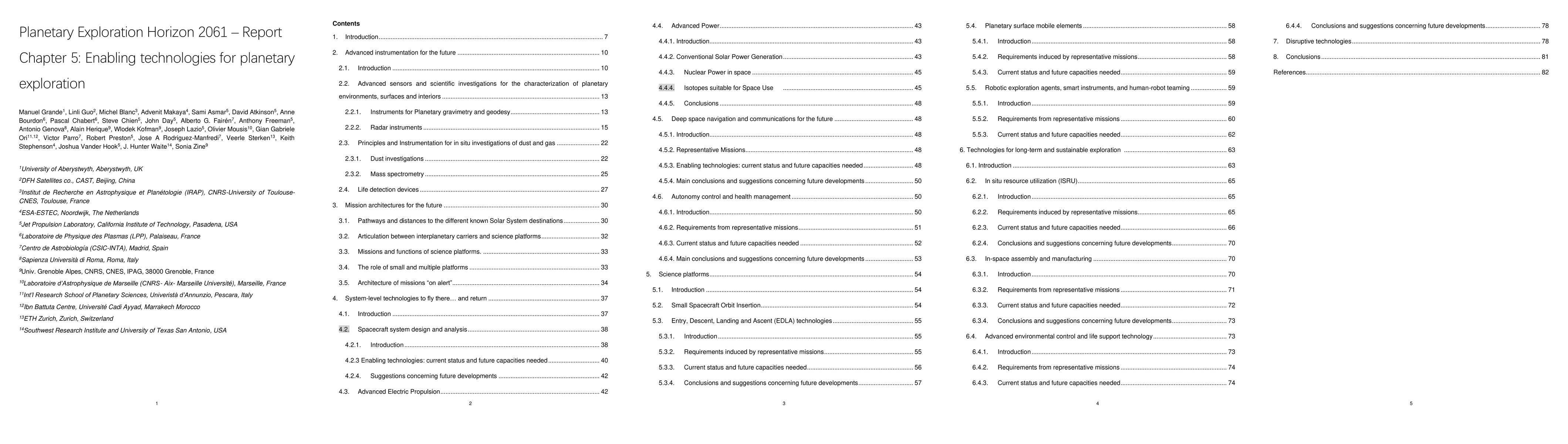 Thumbnail for Planetary Exploration Horizon 2061 Report Chapter 5: Enabling
  technologies for planetary exploration